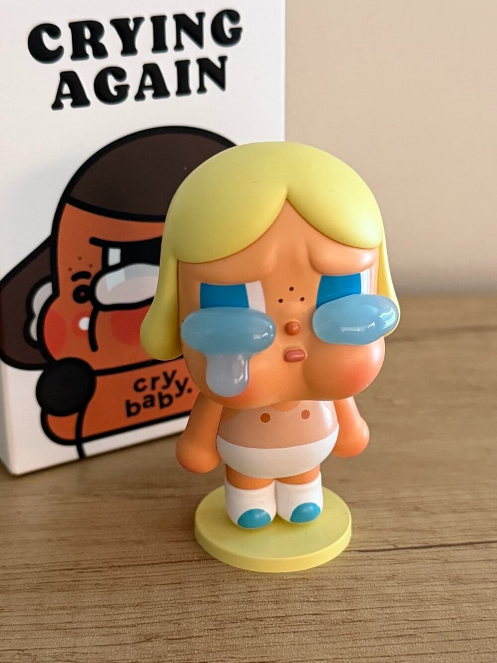 popmart x crybaby | crying again series open box baby blonde figurine